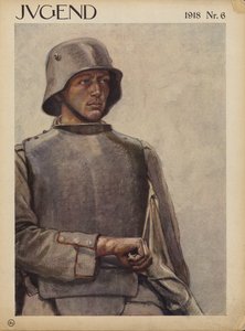 Tysk soldat, Første Verdenskrig (farvelitografi) af German School