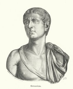 Germanicus, romersk general og far til kejser Caligula (stik) af German School