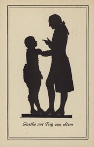 Goethe med Fritz von Stein (litografi) af German School
