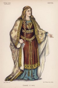 Goneril, fra Shakespeares King Lear (farve litho) af German School
