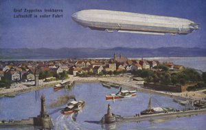 Graf Ferdinand von Zeppelins luftskib i luften af German School