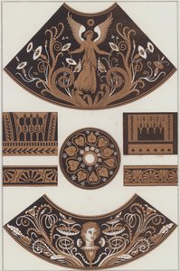 Græsk keramisk maleri (farve litho) af German School