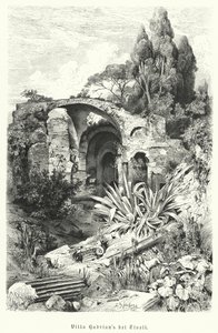 Hadrians villa, Tivoli, Italien (gravering) af German School