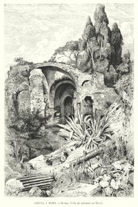 Hadrians villa, Tivoli, Italien (litho) af German School