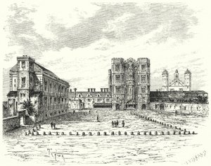 Hampton Court Palace, Richmond upon Thames (gravering) af German School