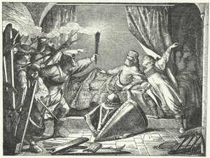 Hartmann af Siebenich forklædt som Frederick Barbarossa for at gøre det muligt for kejseren at flygte fra Susa, Italien af German School