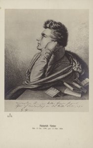 Heinrich Heine (1797-1856), tysk digter (litografi) af German School