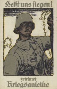 Hjælp os til sejr! Tegn på krigsobligationer (farve litho) af German School