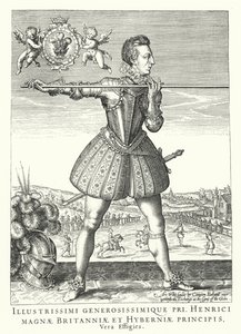 Henry Frederick, Prince of Wales, ældste søn af kong James I af England (gravering) af German School