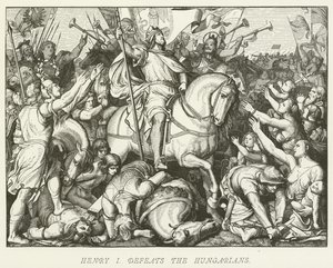 Henrik I besejrer ungarerne af German School