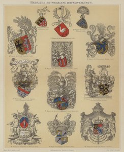 Heraldik (farve litho) af German School