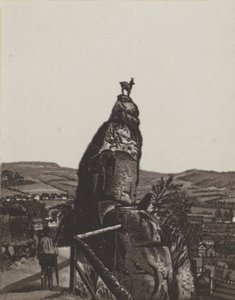 Deer Leap (litho) af German School