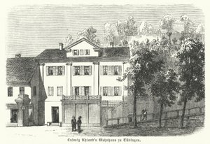 Hjemsted for den tyske digter, filolog og litteraturhistoriker Ludwig Uhland, Tübingen af German School