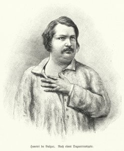 Honore de Balzac, fransk romanforfatter og dramatiker (litho) af German School