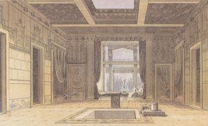 Sallusts hus, Pompeji, Italien (farvelitografi) af German School