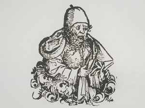 Ideelt portræt af Guido Bonatti, kopi af en illustration fra Liber Chronicarum af Hartmann Schedel, 1493, brugt i A History of Magic slutningen af det 19. århundrede af German School