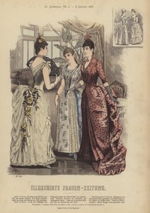 Illustration til Illustrirte Frauen-Zeitung (farve litho) af German School