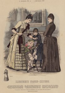 Illustration til Illustrirte Frauen-Zeitung (farve litho) af German School