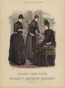 Illustration til Illustrirte Frauen-Zeitung (farve litho) af German School
