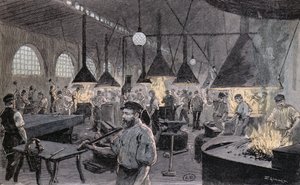 Imperial Wharf i Kiel, Tyskland, ca. 1900 af German School