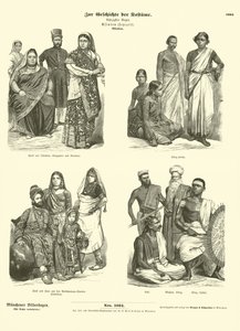 Indian costumes, late 19th Century  af German School