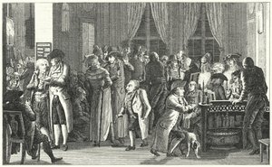 Interiør af Richters kaffehus i Leipzig, c1800 (gravering) af German School