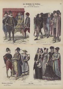 Italienske kostumer, slutningen af det 16. århundrede (farvet gravering) af German School