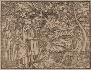 Job dækket med bylder c.1525 (træsnit) af German School