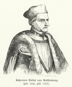 Johann Geiler von Kaisersberg, schweizisk præst og teolog (gravering) af German School
