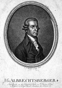 Johann Georg Albrechtsberger (1736-1809) graveret af C.F. Riedel af German School