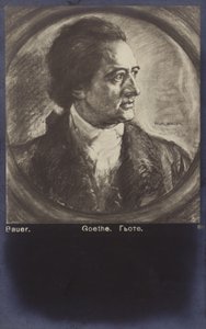 Johann Wolfgang von Goethe (1749-1832), tysk digter, romanforfatter og skuespilforfatter (litografi) af German School