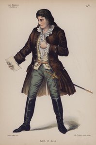 Karl, fra Die Rauber (Røverne) af Friedrich Schiller (farve litho) af German School