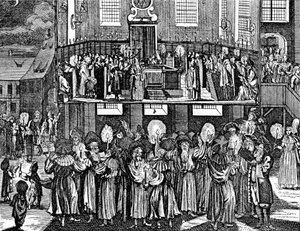 Kiddush Levana af Georg Puschner fra Kirchners jødiske ceremoni, 1726 af German School