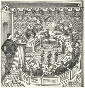 Kong Arthur og det runde bord (gravering) af German School