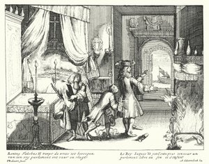 Kong James II af England brænder ordren om at indkalde parlamentet og flygter af German School