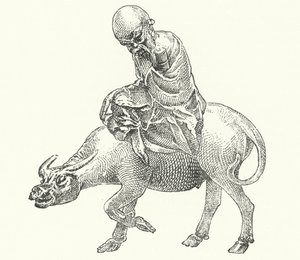 Laozi, gammel kinesisk filosof (gravering) af German School