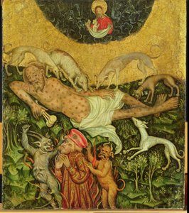 Lazarus og den rige mand, ca. 1400 af German School