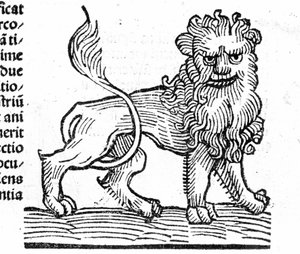 Le Lion - i afhandling af Johannes Angeli De Magnisconnectionibue annorum revolutionis et eum pefectionis. Augsburg, Erhard Ratdolt af German School