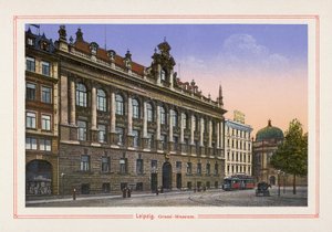 Leipzig, Grassi-Museum (farvelitografi) af German School