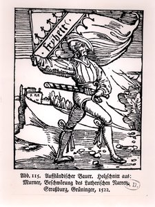 Liberty, illustration af bondeoprøret, 1522 af German School