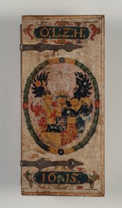 Låg af armbrøstboltekasse tilhørende Prins Otto von Hesse, 1615 (malet træ) (se også 312140-43)