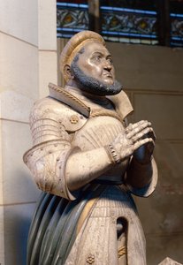 Alabasterstatue i naturlig størrelse af kurfyrsten Frederik den Vise, ved Slotskirken, Wittenberg, ca. 1529-21 (alabaster)