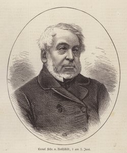 Lionel de Rothschild, britisk bankmand, politiker og filantrop (gravering) af German School