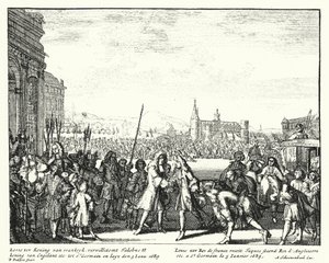 Ludvig XIV af Frankrig byder James II af England velkommen i eksil af German School