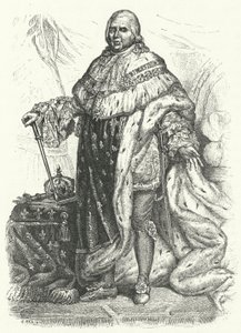 Ludvig XVIII, konge af Frankrig (gravering) af German School