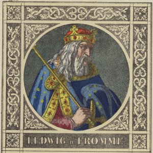 Ludwig D Fromme, 814-840 (farvet gravering) af German School