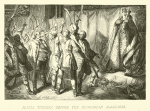 Maria Theresa foran de ungarske stormænd af German School