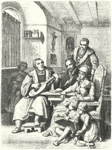 Martin Luther hjemme med sin familie af German School