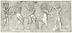 Møde mellem Enkidu og Gilgamesh af German School