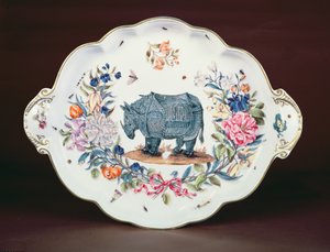 Meissen står for midtpunktet fra Northumberland service, ca. 1745 (porcelæn)
